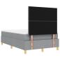 Preview: Boxspringbett mit Matratze & Bank Hellgrau 120x190 cm Stoff