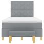Preview: Boxspringbett mit Matratze & Bank Hellgrau 120x190 cm Stoff
