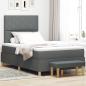 Preview: ARDEBO.de - Boxspringbett mit Matratze & Bank Dunkelgrau 120x190 cm Stoff