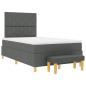 Preview: Boxspringbett mit Matratze & Bank Dunkelgrau 120x190 cm Stoff