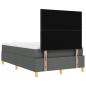 Preview: Boxspringbett mit Matratze & Bank Dunkelgrau 120x190 cm Stoff