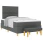Preview: Boxspringbett mit Matratze & Bank Dunkelgrau 120x190 cm Stoff