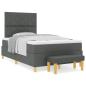 Preview: Boxspringbett mit Matratze & Bank Dunkelgrau 120x190 cm Stoff
