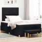Preview: ARDEBO.de - Boxspringbett mit Matratze und Bank Schwarz 120x190 cm Stoff