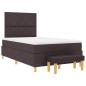 Preview: Boxspringbett mit Matratze & Bank Dunkelbraun 120x190 cm Stoff