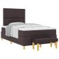 Preview: Boxspringbett mit Matratze & Bank Dunkelbraun 120x190 cm Stoff