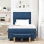 Preview: Boxspringbett mit Matratze & Bank Blau 120x190 cm Stoff
