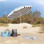 Preview: Strandparasol mit Metallstange Blau & Weiß 161x193 cm Polyester
