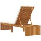 Preview: Gepolsterte Sonnenliege Hellbraun und Creme Massivholz und Polyester