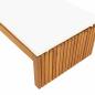 Preview: Gepolsterte Sonnenliege Hellbraun und Creme Massivholz und Polyester