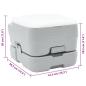 Preview: Tragbare Camping-Toilette Grau mit 10L Frischwassertank und 10L Abwassertank