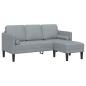 Preview: ARDEBO.de - 3-Sitzer Sofa L-förmig Hellgrau 160 cm Stoff