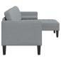 Preview: 3-Sitzer Sofa L-förmig Hellgrau 160 cm Stoff