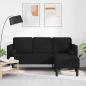 Preview: ARDEBO.de - 3-Sitzer L-förmiges Sofa Schwarz 160 cm Stoff
