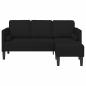Preview: 3-Sitzer L-förmiges Sofa Schwarz 160 cm Stoff