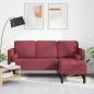 Preview: ARDEBO.de - 3-Sitzer L-förmiges Sofa Weinrot 160 cm Stoff