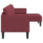 Preview: 3-Sitzer L-förmiges Sofa Weinrot 160 cm Stoff