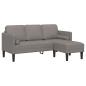 Preview: ARDEBO.de - 3-Sitzer Sofa L-Form Taupe 160 cm Stoff
