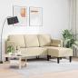 Preview: 3-Sitzer L-förmiges Sofa Creme 160 cm Stoff