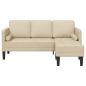 Preview: 3-Sitzer L-förmiges Sofa Creme 160 cm Stoff