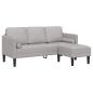 Preview: 3-Sitzer L-förmiges Sofa Wolken Grau 160 cm Stoff