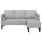 Preview: 3-Sitzer L-förmiges Sofa Wolken Grau 160 cm Stoff