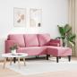 Preview: Staubiges Rosa Polyesterstoff mit Schaumstoff und Holzbeinen Groß