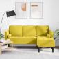 Preview: ARDEBO.de - Sofas Gelb Leinenstoff, Holzbeine Standard