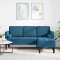 Preview: ARDEBO.de - Sofas Blau Stoff, Holz Groß Abnehmbare Bezüge Rechtwinklig