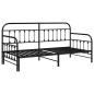 Preview: Tagesbettgestell mit Ausziehbett in Schwarz, 107x203 cm, aus Stahl