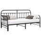 Preview: Tagesbettgestell mit Ausziehbett in Schwarz, 107x203 cm, aus Stahl