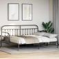 Preview: Tagesbettgestell mit Ausziehbett in Schwarz, 107x203 cm, aus Stahl