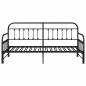 Preview: Tagesbettgestell mit Ausziehbett in Schwarz, 107x203 cm, aus Stahl