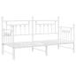 Preview: Tagesbettgestell mit Ausziehbett in Weiß, 80x200 cm, aus Stahl