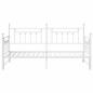 Preview: Tagesbettgestell mit ausziehbarem Bett Weiß 90x200 cm Stahl