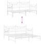 Preview: Tagesbettgestell mit ausziehbarem Bett Weiß 90x200 cm Stahl