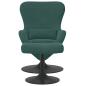 Preview: Eiersessel mit Fußstütze Dunkelgrün Samt