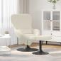 Preview: ARDEBO.de - Schalenstuhl mit Fußhocker Creme Velours