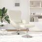 Preview: Schalenstuhl mit Fußhocker Creme Velours