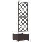 Preview: Gartenpflanzer mit Spalier Braun 40x40x125,5 cm