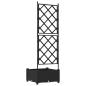 Preview: Gartenpflanzer mit Spalier Schwarz 40x40x125,5 cm