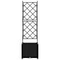 Preview: Gartenpflanzer mit Gitter Schwarz 40x40x143 cm