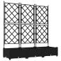 Preview: Gartenpflanzer mit Trellis 3 Stück Schwarz 120 x 40 x 125,5 cm