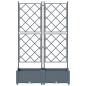 Preview: Gartenpflanzer mit Spalier 2 Stück Hellgrau 80x40x125,5 cm