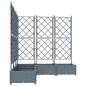 Preview: Gartenpflanzer mit Rankgitter 5 Stk Hellgrau 120x120x125.5 cm