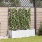 Preview: ARDEBO.de - Gartenpflanzer mit Trellis 3 Stk Weiß 120x40x143 cm