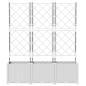 Preview: Gartenpflanzer mit Trellis 3 Stk Weiß 120x40x143 cm