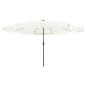 Preview: Garten-Sonnenschirm mit LED-Lichtern Ø395x245 cm Sandweiß