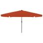 Preview: ARDEBO.de - Gartenumbrella mit LED-Lichtern ø395x245 cm Terracotta