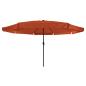 Preview: Gartenumbrella mit LED-Lichtern ø395x245 cm Terracotta